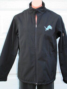 Detroit Lions Zipper NFL Water Resistant Rain Casual Wear Sport Jacket SIZE M